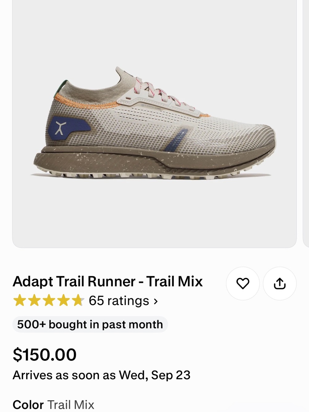 Trail Runner Athletic Sneakers - Trail Mix Beige/Purple